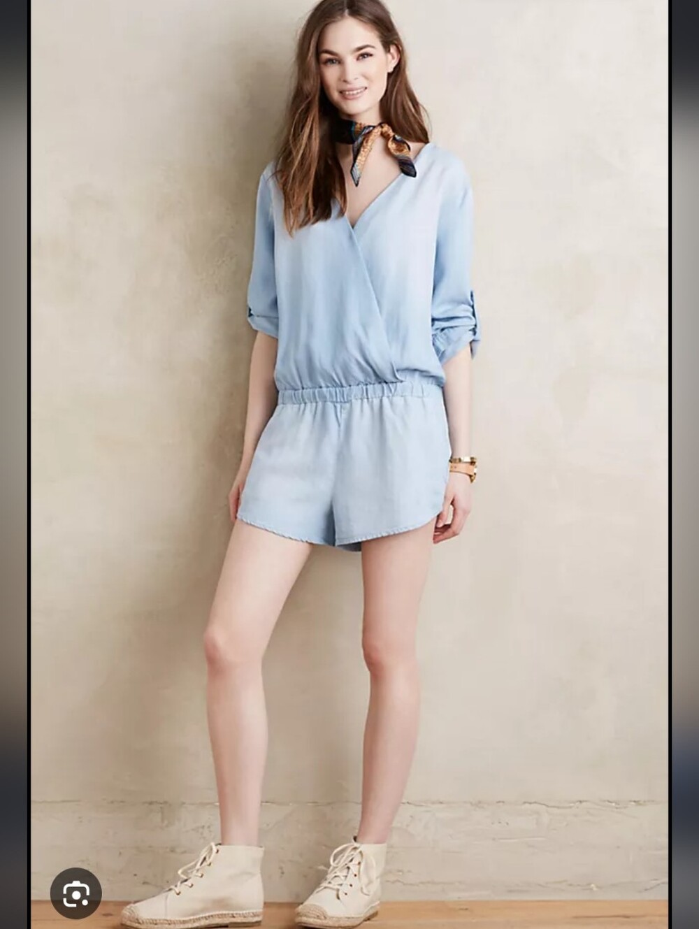 161-cloth &‎ stone Anthropologie light blue Romper